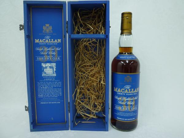 MACALLAN マッカラン 30年 ブルーラベル 木箱の買取について 酒買取